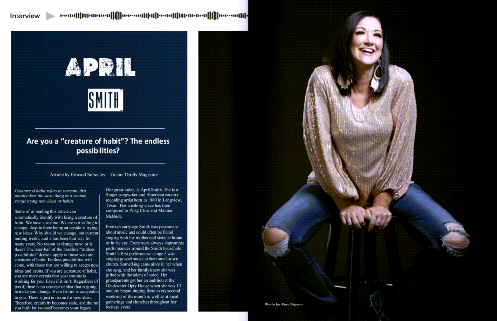 April N. Smith featured in Guitar Thrills Magazine